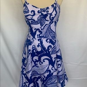 Blue and White flower Swing Dress by Attention